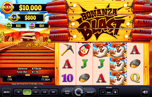 The “Bonanza Blast” slot by AGS features a 5x3 grid which can be expand to 5x6