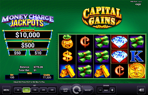 The AGS slot “Capital Gains” is an original 5x3 money slot with FS mode