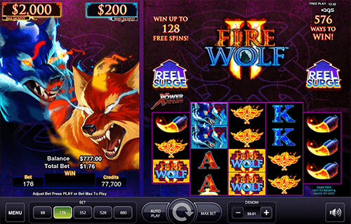 “Fire Wolf” is a slot game by AGS with 5 by 3x4x4x4x3 reel layout