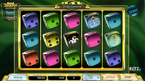 “24k Gold Reels” is a 5x3 reel layout slot from Air Dice