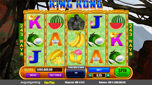 “King Kong” is an iconic 3x5 layout slot by August Gaming