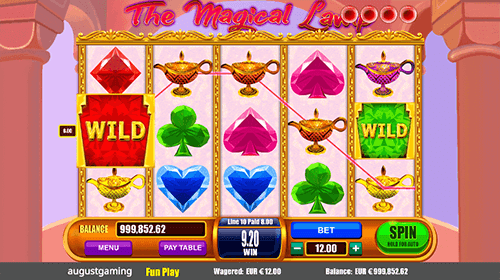 “The Magical Lamp” slot game by August Gaming has a 3x5 reel layout