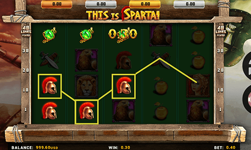 The Betsense slot “This Is Sparta” has 40 fixed pay lines