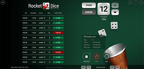“Rocket Dice” is a game with dice by BGaming