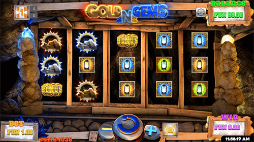The “Gold N Gems 2” slot by Concept Gaming has 20 pay lines