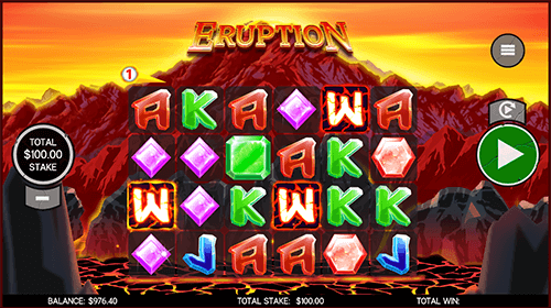 The 6x4 slot “Eruption” by CORE Gaming has 25 paylines