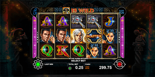“Gothic Queen Returns” is a slot game by CT Gaming which offer a standart 5x3 layout