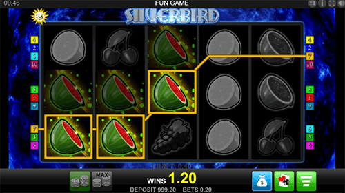 The “Silverbird” slot by Edict has 10 pay lines and 3x5 reel layout