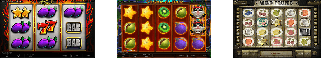 The most popular Endorphina fruit slots are  “Lucky Streak”, “Sugar Glider” and “Wild Fruits”