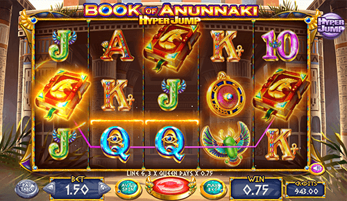 The Felix Gaming slot “Book of Anunnaki” has 10 fixed pay lines