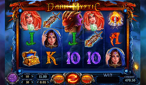 “Dark Mystic” is a Felix Gaming slot which offers 10 adjustable pay lines