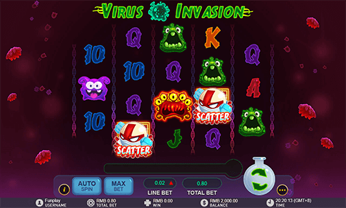 The “Virus Invasion” slot game by Gameplay Interactive has a 5x4 reel layout