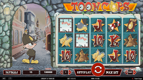 Gamshy's slot “Toon Cops” has 5x3 reel layout and 27 pay lines