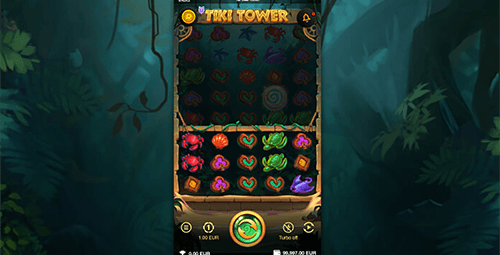 The “Tiki Tower” slot game by Genesis Gaming has a 5x3 layout and 30 pay lines