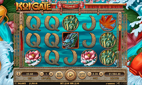 “Koi Gate” Habanero slot has 18 pay lines and a progressive jackpot