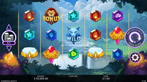 “Elemental Beasts” is a 3x5 animal-style slot by Inspired with 20 paylines