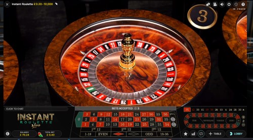Provides live footage of 12 automated and numbered roulette!