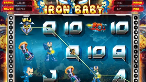 Iron Baby has a 5x3 reel pattern and 30 win lines