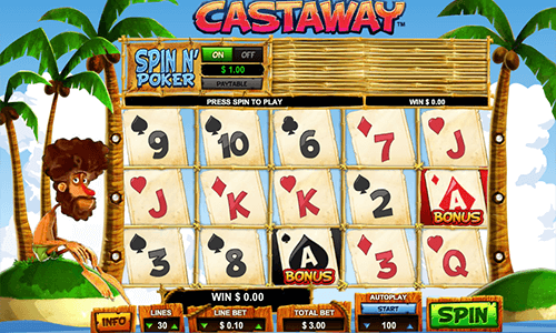 “Castaway™” slot by Leander has a 3x5 reel layout and 30 paylines