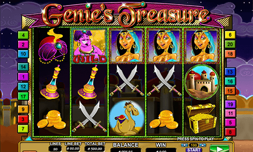 “Genie’s Treasure” is one of the older slots of Leander with 20 paylines