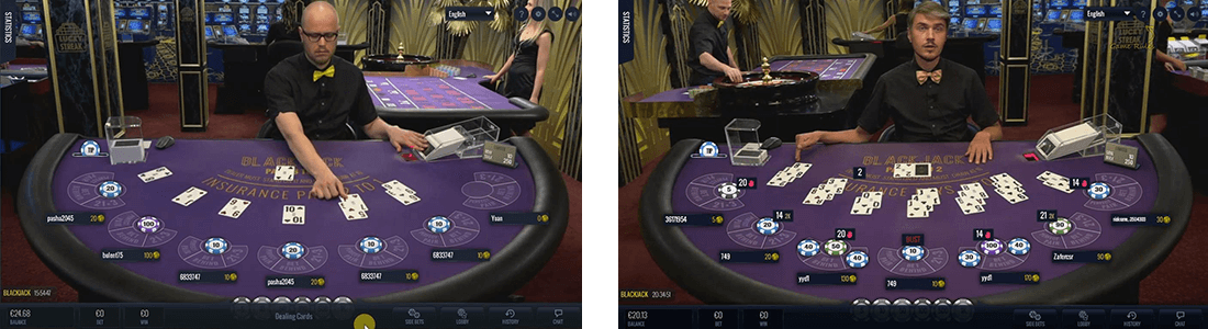 Blackjack live games are the most popular in the live lobby of Lucky Streak