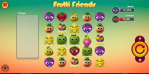 Frutti Friends™ slot by Mobilots has a special 5x5 grid layout and many symbols