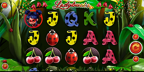The Ladybucks™ slot game by Mobilots has a 5x3 layout and 10 pay lines