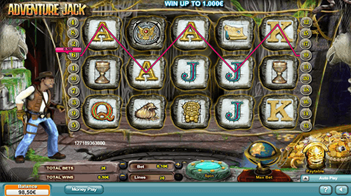 The “Adventure Jack” slot by NeoGames offers 20 adjustable pay lines