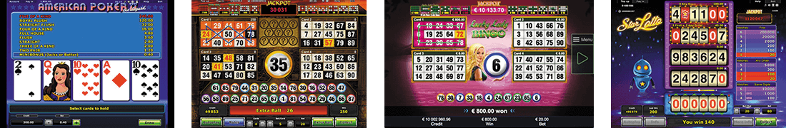 NOVOMATIC has 1 poker, 14 bingo and 1 lotto games