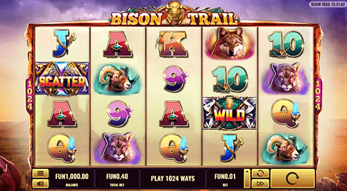 “Bison Trail” is a slot game by Platipus has wild multipliers that can go up to x27