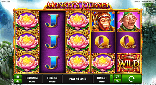 The Platipus slot game “Monkey’s Journey” offers 40 fixed pay lines and many features