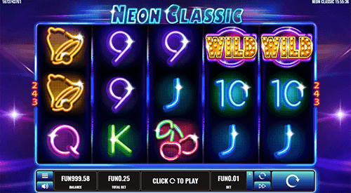 The Platipus slot “Neon Classic” has 243 ways to win and features wild symbols