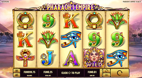 “Pharaoh’s Empire” is a slot game by Platipus with multipliers that can go up to x10