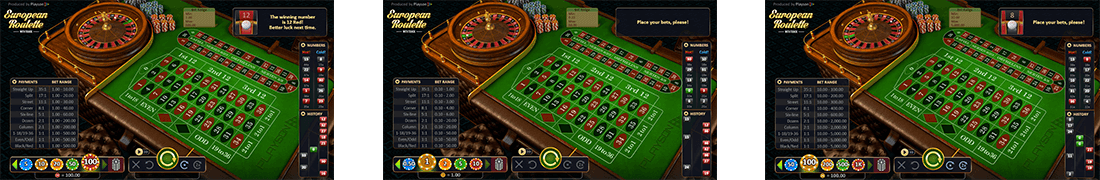 Playson roulette types – European Roulette, European Roulette low and European Roulette high