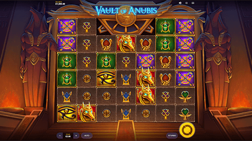 “Vault of Anubis” is a cluster slot by RTG with a 7x6 layout