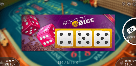 Play the game Scratch Dice simple scratch card