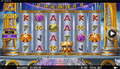 The SG Digital slot “Pillars of Asgard” has up to 1,000,000 ways to win