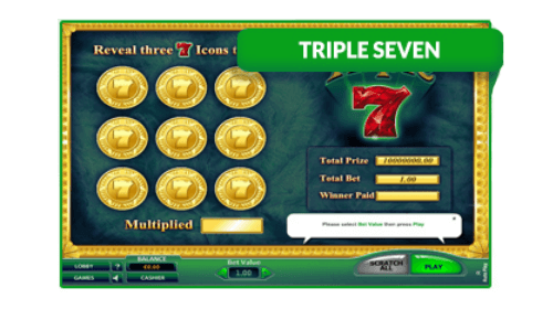 “Triple Seven” is one of the biggest paying scratch games of SkillOnNet