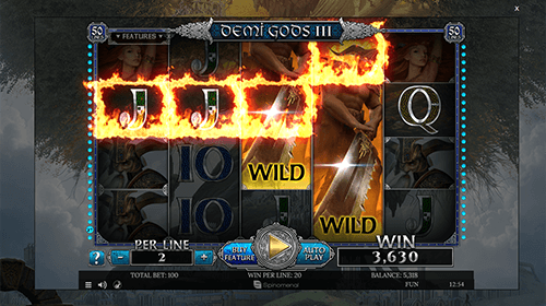 “Demi Gods III” is a Spinomenal slot with 50 paylines and 4x5 layout