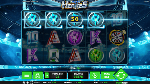 Stakelogic's slot “Darts Heroes” features a 5x3 layout and 25 pay lines