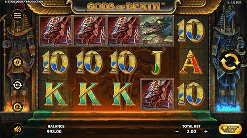 “Gods of Death” is an Egyptian gods-styled slot game by Stakelogic
