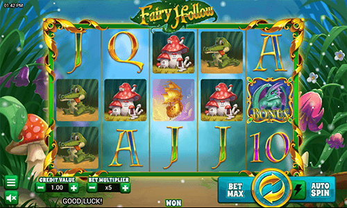 Swintt's classic slot game Fairy Hollow has a standard 5x3 reel layout