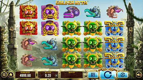 “Golden Myth” is a slot game by SYNOT Games with a 5x4 layout and 40 fixed paylines