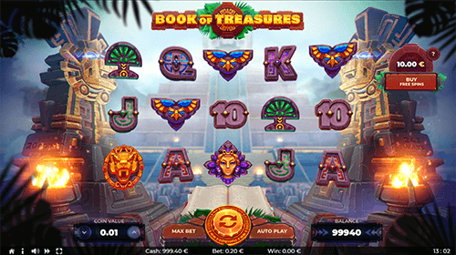 “Book of Treasures” slot by ThunderSpin has 243 winning ways and many special symbols