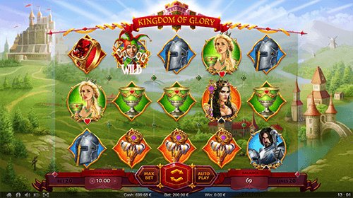 ThunderSpin's slot game “Kingdom of Glory” has a standard 5x3 layout and 20 pay lines