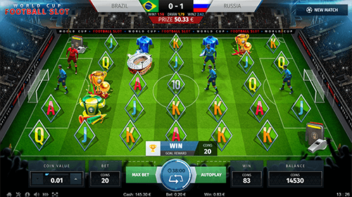 “World Cup Football Slot” is a 7x5 reel layout slot game made by ThunderSpin